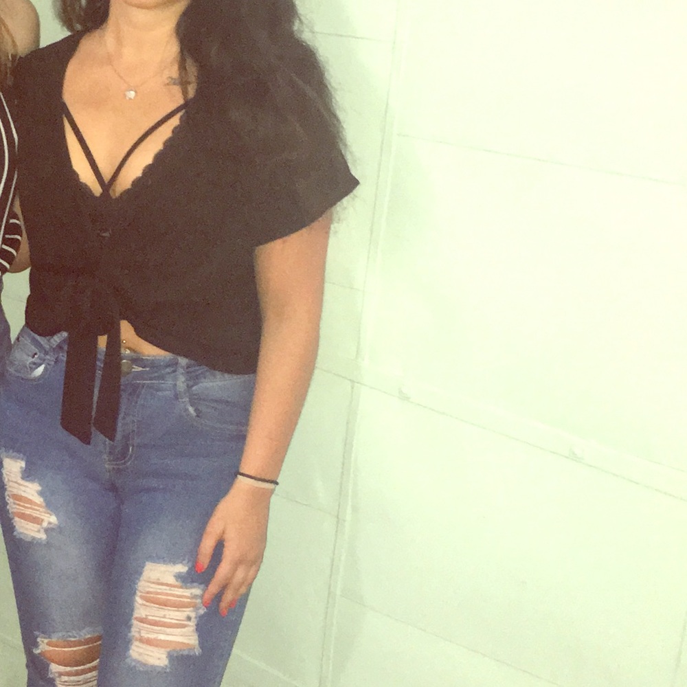 Black, crop top